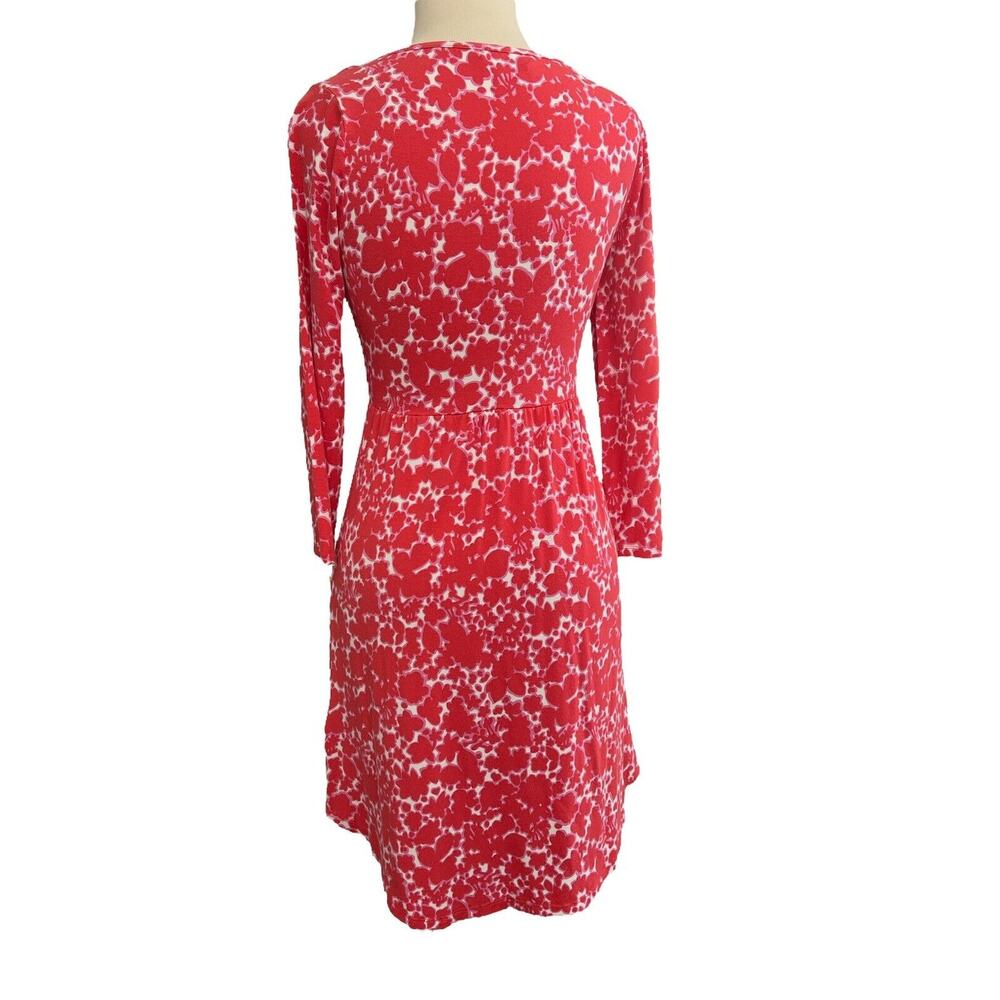 4 Boden Knit Long Sleeve Pink Orange Spotted Dress - Picture 3 of 5